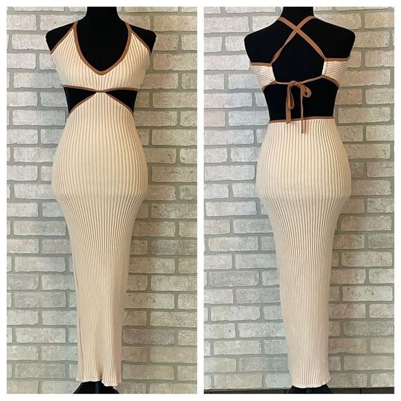 Lost + Wander Bodycon fitted ribbed dress size Small Medium - Picture 1 of 5